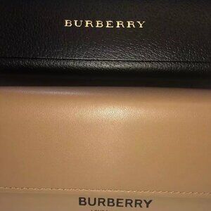 2 New Burberry eyeglass holders black brown hard and soft case authentic